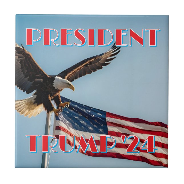 PRÄSIDENT TRUMP 2024 FLIESE (Vorderseite)