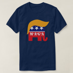 Präsident Trump 2024 GOP Elefant Haarlogo MAGA T-Shirt