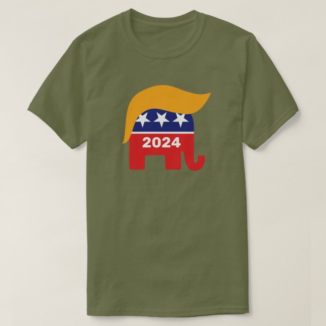 Präsident Trump 2024 republikanisches Elefantenhaa T-Shirt (Design vorne)