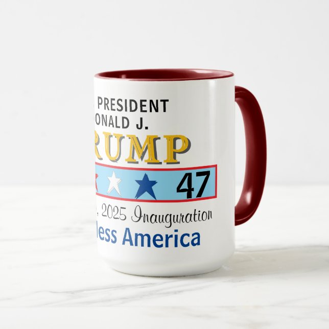 Präsident Trump 45 47 Amtseinführung Tasse (VorderseiteRechts)