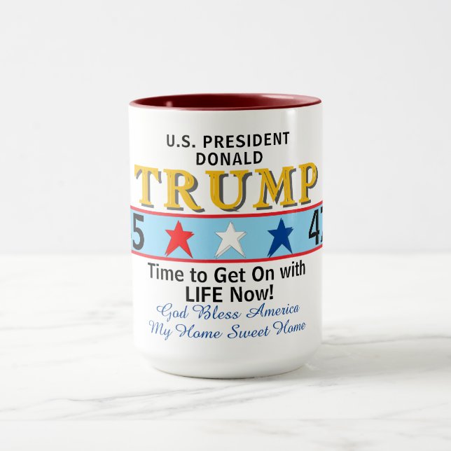 Präsident Trump 45 47 Gott segne Amerika Tasse (Zentrum)