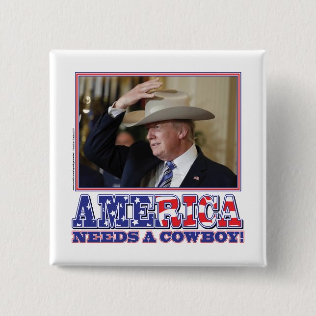 Präsident Trump American Cowboy Button (Vorderseite)