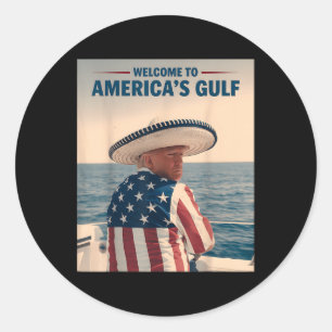 Präsident Trump Americas Golf Mexico Sombrero Amer Runder Aufkleber
