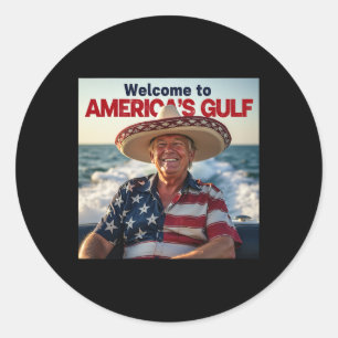 Präsident Trump Amerikas Golf Mexiko Sombrero Ame Runder Aufkleber