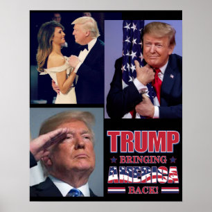 Präsident Trump bringt Amerika zurück - Trump 2020 Poster