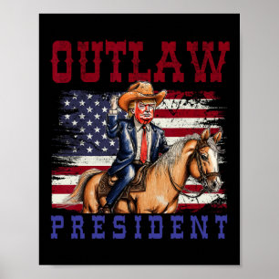 Präsident Trump Cowboy Trump 2024 verurteilt Felon Poster