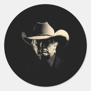 Präsident Trump Cowboy Usa 2024 Abstimmung Runder Aufkleber