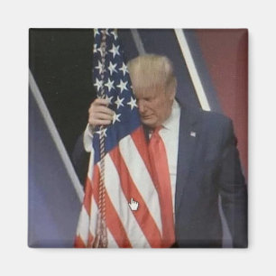 Präsident Trump drängt die amerikanische Flagge Magnet