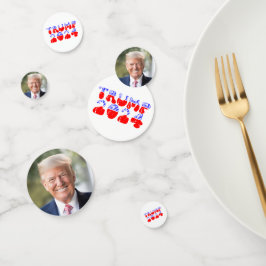 Präsident Trump Foto für Patriotische Wahlen 2024 Konfetti