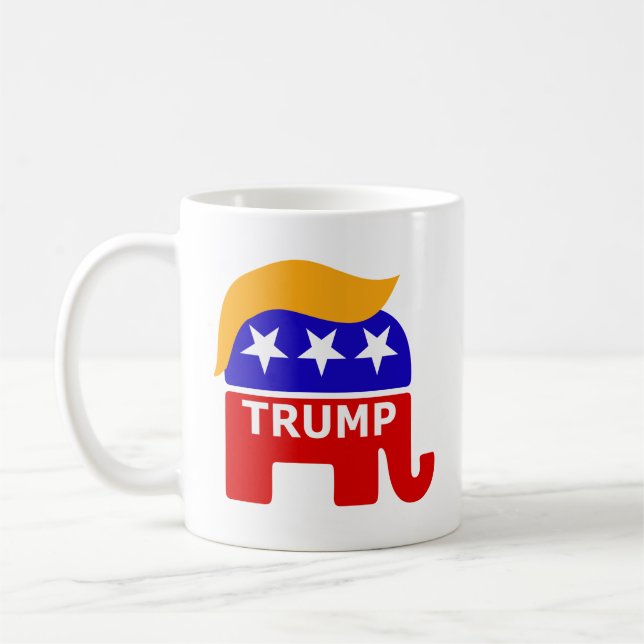 Präsident Trump ist die Tasse "Get it DON" (Links)