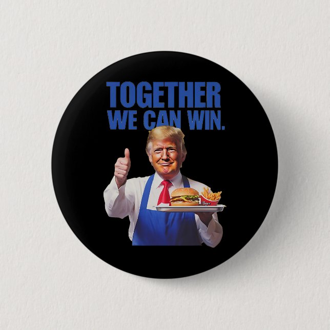 Präsident Trump macht Pommes frites  Button (Vorderseite)