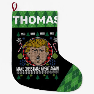 Präsident Trump macht Weihnachten wieder Kariert Großer Weihnachtsstrumpf