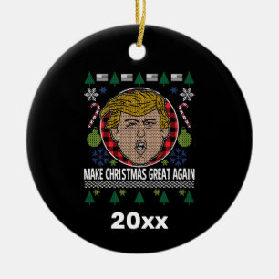 Präsident Trump macht Weihnachten wieder zum Feie Keramik Ornament