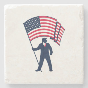Präsident Trump mit der Flagge der USA Steinuntersetzer