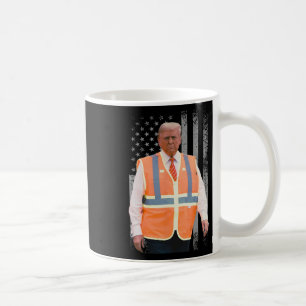 Präsident Trump Müllwagen Arbeiter Weste USA Flagg Kaffeetasse