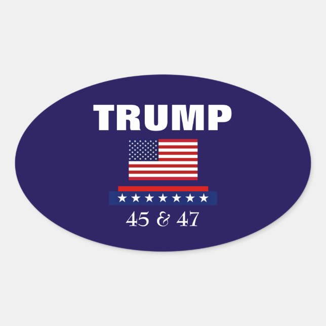 PRÄSIDENT TRUMP OVALER AUFKLEBER (Vorderseite)