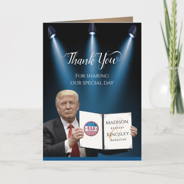 Präsident Trump 🇺 ✨ Patriotic Wedding Custom Dankeskarte (Vorderseite)
