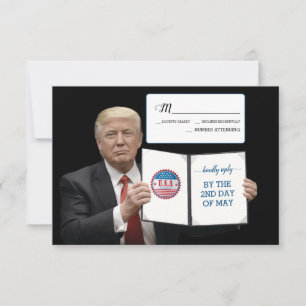 Präsident Trump 🇩🇪 Patriotischer Hochzeitsbrauch RSVP Karte
