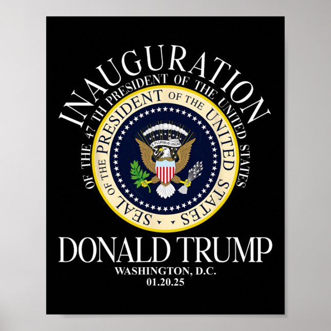 Präsident Trump Siegel Einweihung 2025 47. Washin Poster (Vorne)
