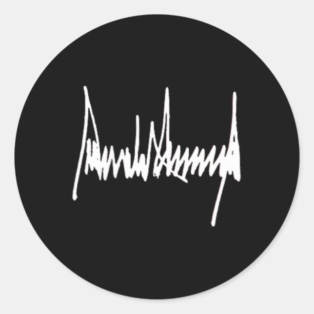 Präsident Trump Signature Verlassen Chest White Runder Aufkleber (Vorderseite)