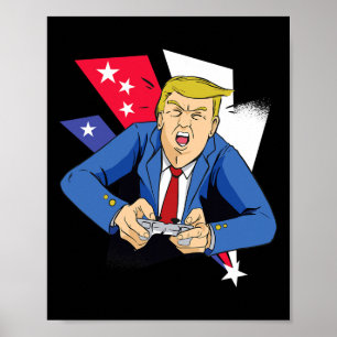 Präsident Trump spielt Videospiele - 4. Juli Unab Poster