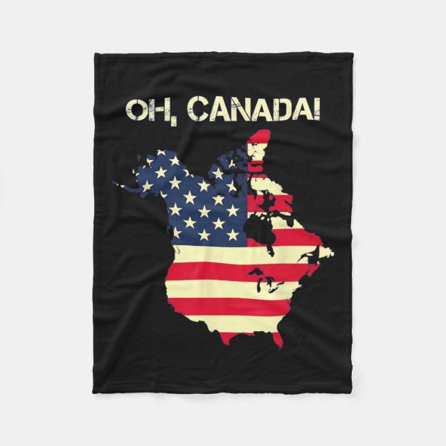 Präsident Trump Sprichwort Oh Canada Map American  Fleecedecke (Vorderseite)
