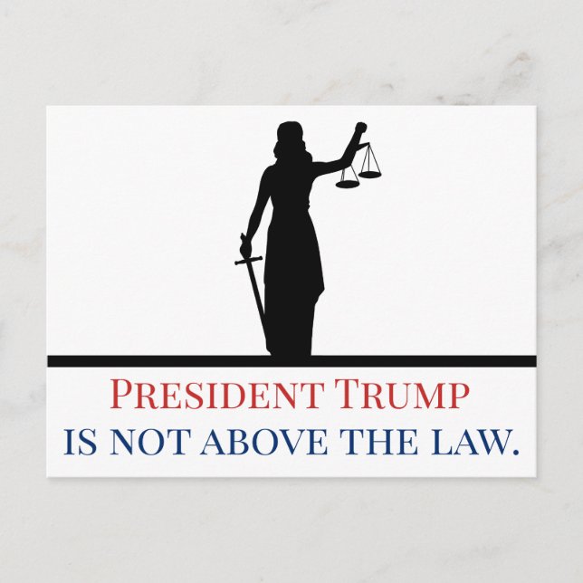 Präsident Trump steht nicht über dem Gesetz Lady J Postkarte (Vorderseite)