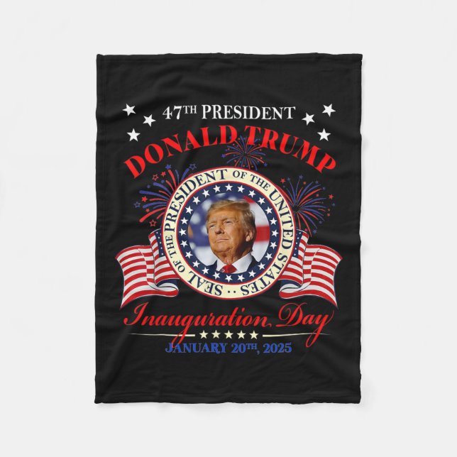 Präsident Trump Tag der Amtseinführung 2025 Fleecedecke (Vorderseite)