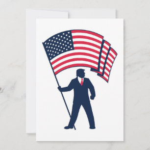 Präsident Trump trägt die Flagge der USA Einladung
