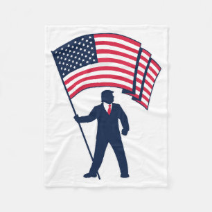 Präsident Trump trägt die Flagge der USA Fleecedecke