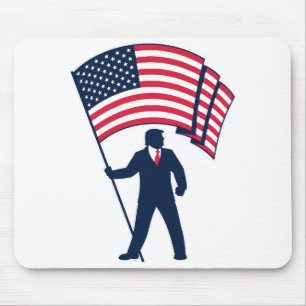 Präsident Trump trägt die Flagge der USA Mousepad