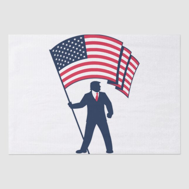 Präsident Trump trägt die Flagge der USA Seidenpapier (Vorderseite)