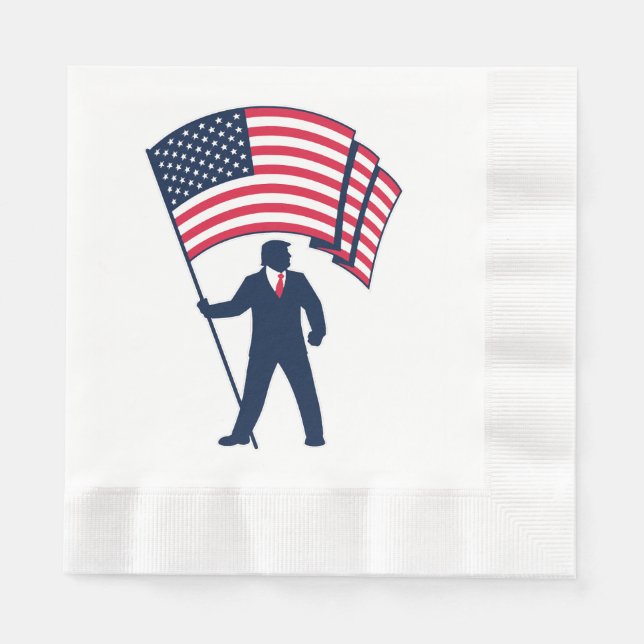 Präsident Trump trägt die Flagge der USA Serviette (Vorderseite)