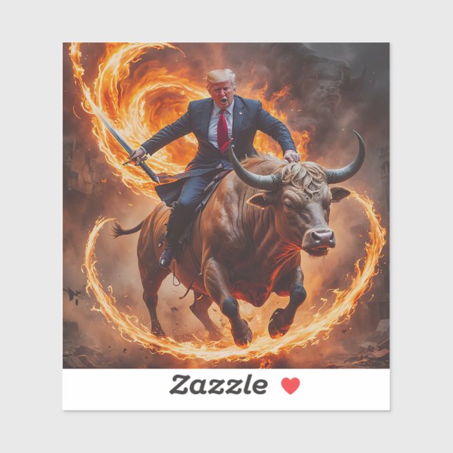Präsident Trump triumph auf einen Bull Aufkleber (Blatt)