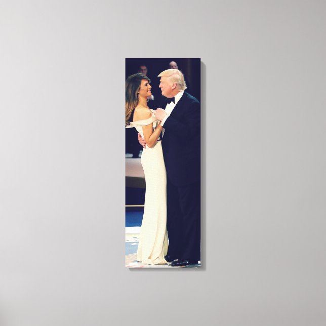 Präsident Trump und Melania tanzen Leinwanddruck (Vorderseite)