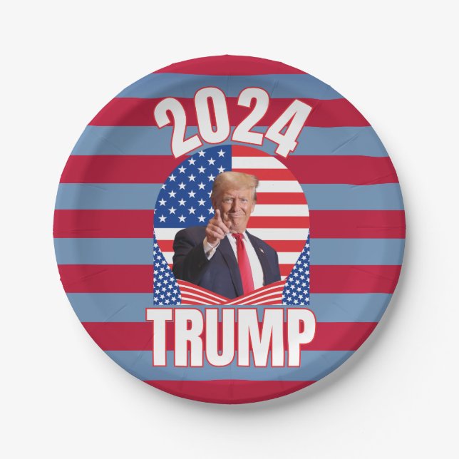 Präsident Trump USA Pappteller (Vorderseite)