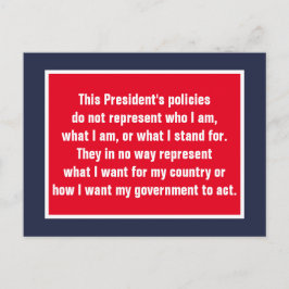 Präsident Trump vertritt mich nicht Postkarte
