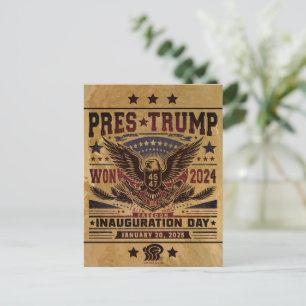 Präsident Trump Won 2024 Postkarte
