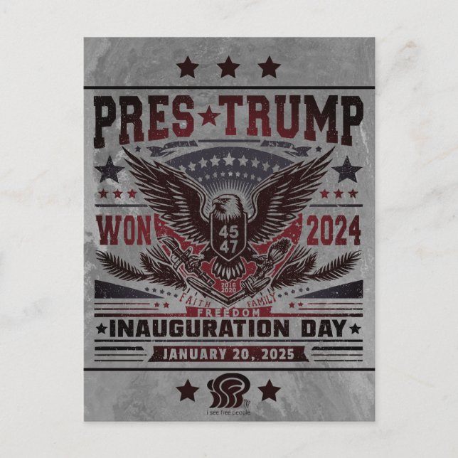 Präsident Trump Won 2024 Postkarte (Vorderseite)