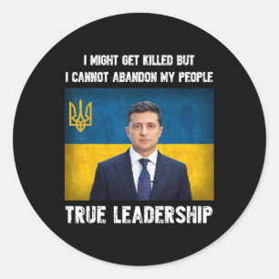 Präsident Volodymyr Zelensky Ukraine Ukrainische F Runder Aufkleber