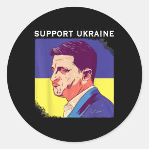 Präsident Zelensky Ukraine Wolodymyr Selenskyj Ukr Runder Aufkleber