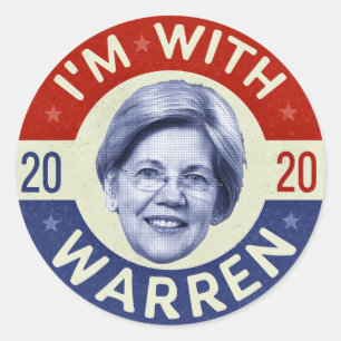 Präsidentdemokrat Pic 2020 Elizabeth-Waren Retro Runder Aufkleber
