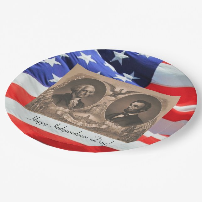 Präsidenten Abraham Lincoln und George Washington Pappteller (Schrägansicht)