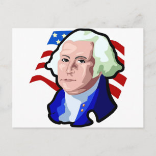 Präsidenten Day, George Washington und die Flagge Postkarte