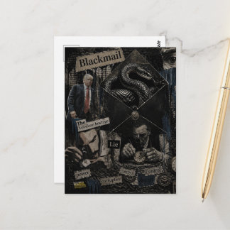Präsidenten-Erpressung Politische Mixed-Collage Postkarte