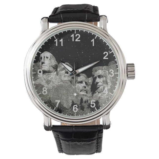 Präsidenten Mount Rushmore Graphic Art, Watch Armbanduhr (Vorderseite)