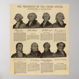 Präsidenten US, Autogramme, Biografien 2 Poster