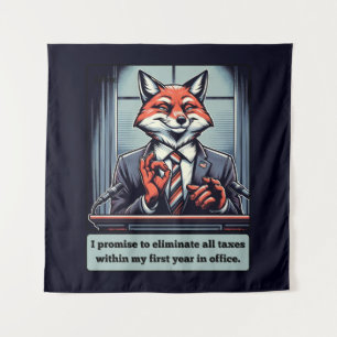 Präsidentenfox - Funny Political Satire Animal Wandteppich