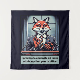 Präsidentenfox - Funny Political Satire Animal Wandteppich