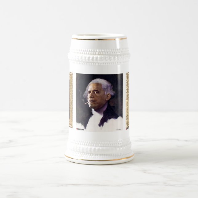 Präsidentensammler Stein Barrys Hussein Obama Bierglas (Mittel)